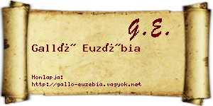 Galló Euzébia névjegykártya